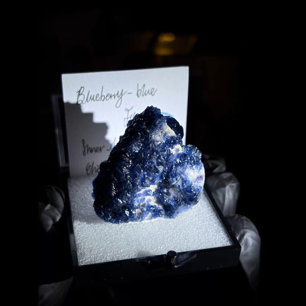 Blueberry blue fluorite from Inner Mongolia — alternate view
