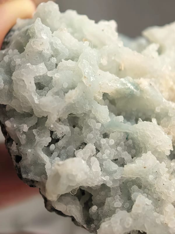 Pale Blue Apophyllite and Zeolite Wave — India — individual mineral specimen view 1