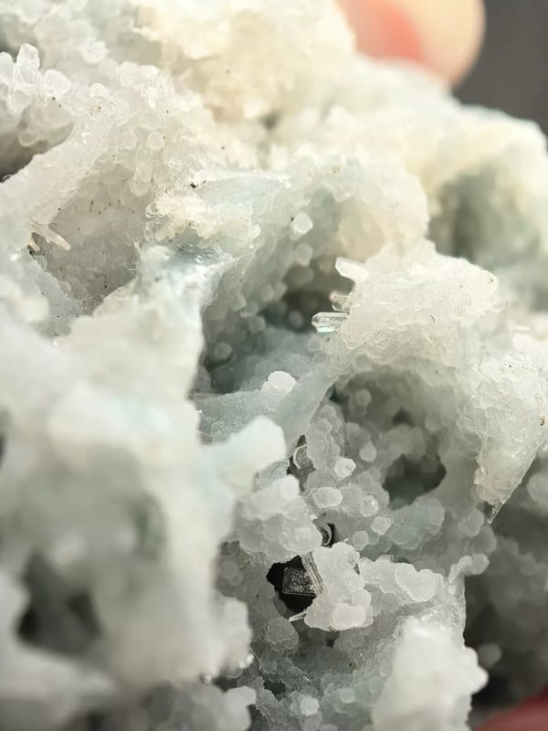 Pale Blue Apophyllite and Zeolite Wave — India — individual mineral specimen view 2