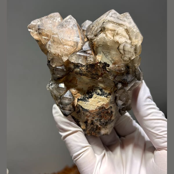 Smoky skeletal quartz Brazil 10.5 cm — detail view