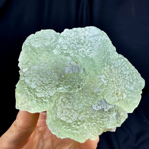 Chunky translucent mint green fluorite from Guangdong — alternate view