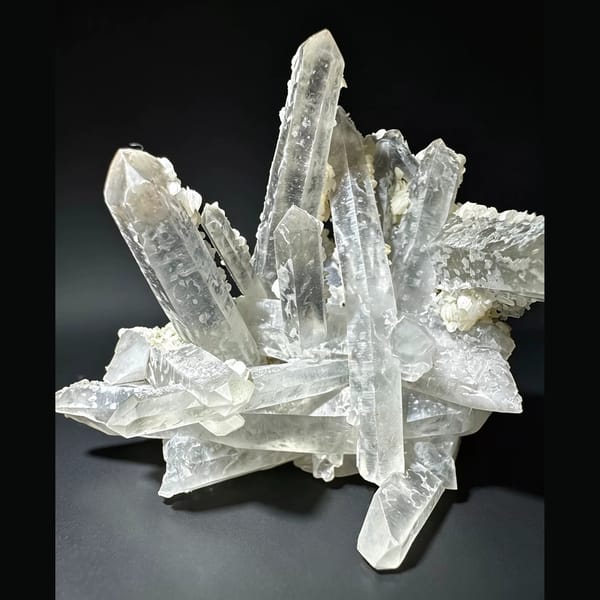 Floater Quartz Cluster with Calcite Inner Mongolia 8.0 cm — complete view