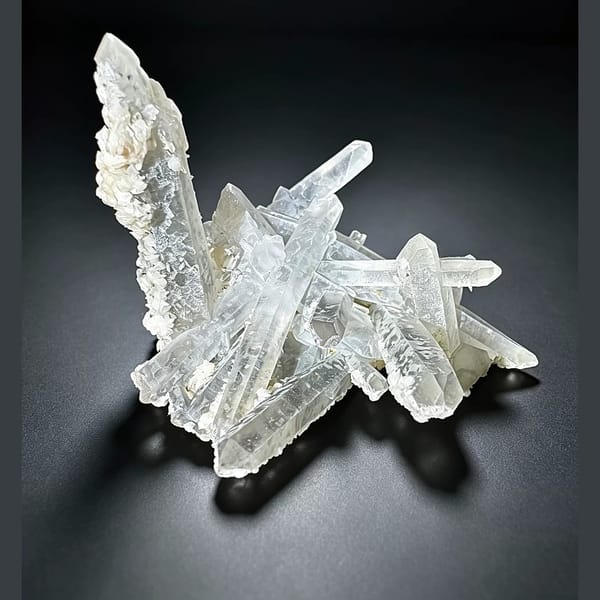 Floater Quartz Cluster with Calcite Inner Mongolia 8.0 cm — alternate view