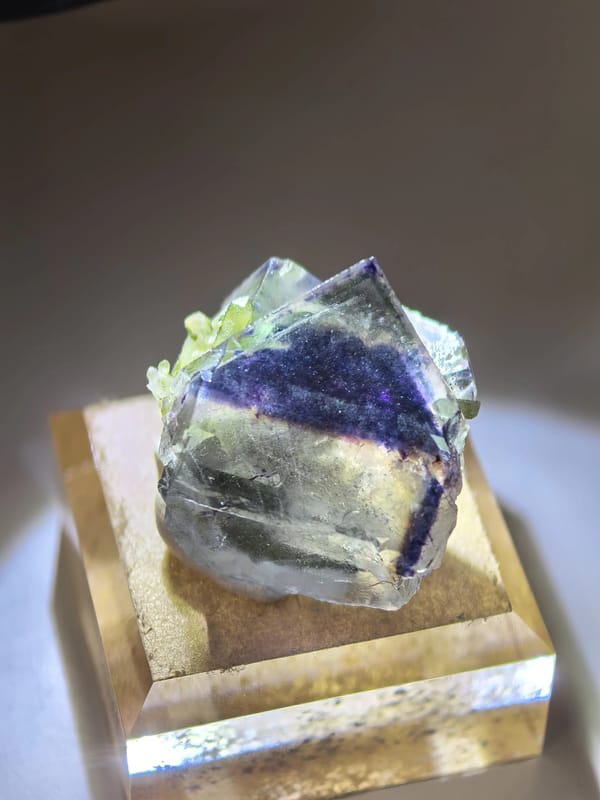 Transparent Phantom Fluorite with Quartz — Inner Mongolia — individual mineral specimen view 1