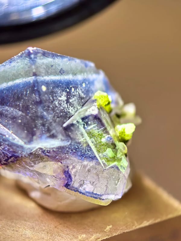 Transparent Phantom Fluorite with Quartz — Inner Mongolia — individual mineral specimen view 2