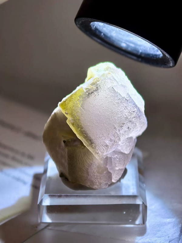 Purple Core Porcelain Fluorite Crystal — Yunnan — individual mineral specimen view 1