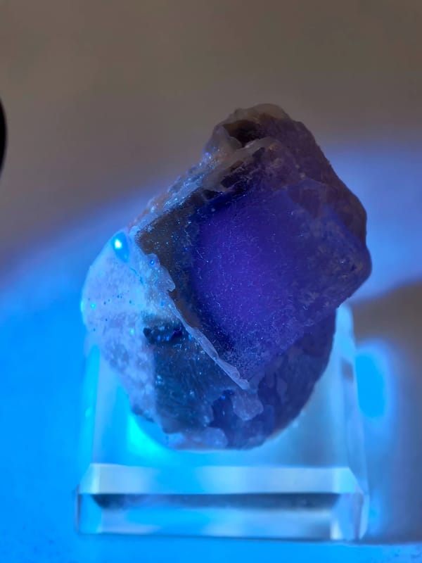 Purple Core Porcelain Fluorite Crystal — Yunnan — individual mineral specimen view 2