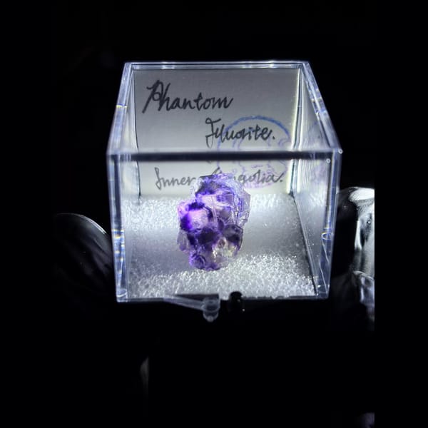 Hollow-frame phantom fluorite — detail view