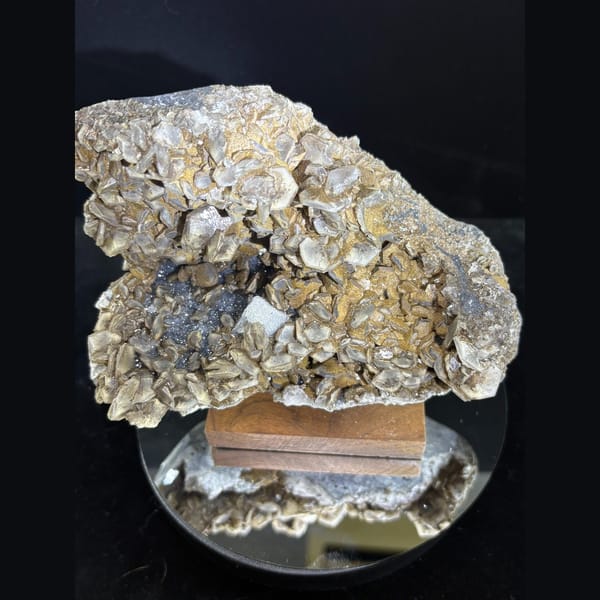 Large plate of sugary calcite pseudomorphs from Longyan, Fujian — complete view