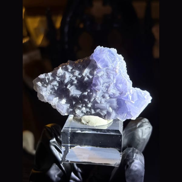Porcelain-textured blue fluorite from Weishan — alternate view
