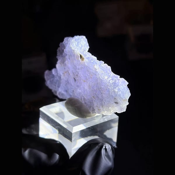Porcelain-textured blue fluorite from Weishan — detail view