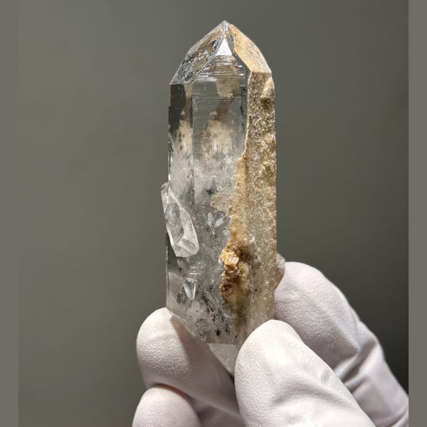 Jinkouhe DT quartz calcite 7.4 cm — alternate view