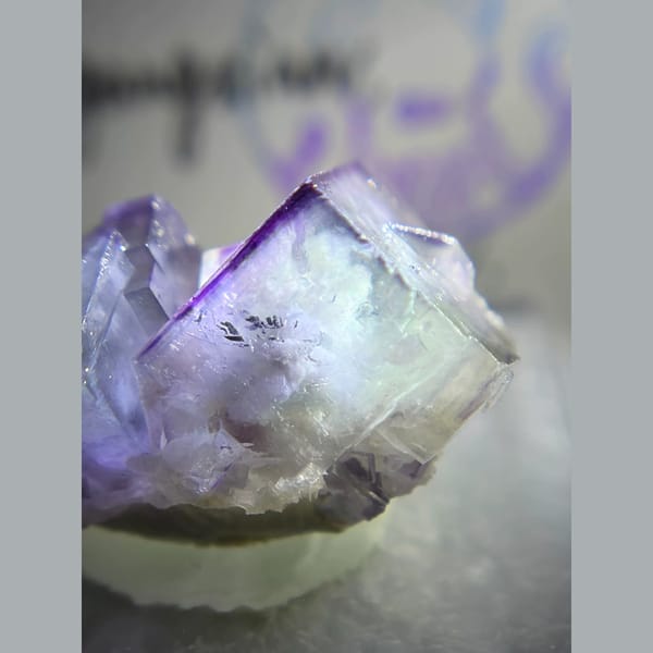 Porcelain fluorite with purple frame — alternate view