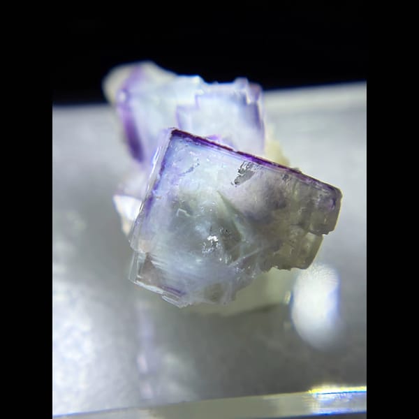 Porcelain fluorite with purple frame — alternate view