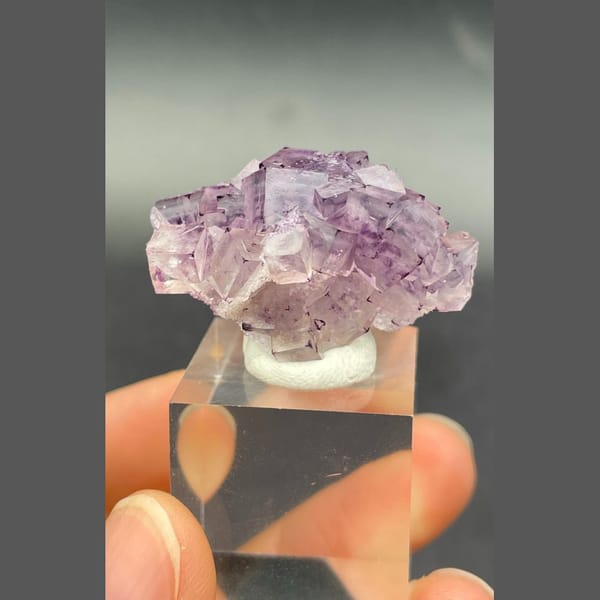 Geometric phantom purple fluorite from Henan — complete view