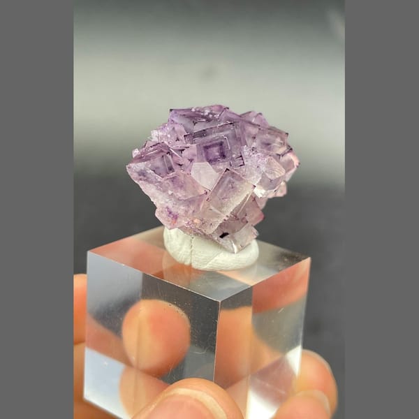 Geometric phantom purple fluorite from Henan — alternate view