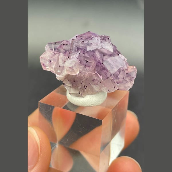 Geometric phantom purple fluorite from Henan — alternate view