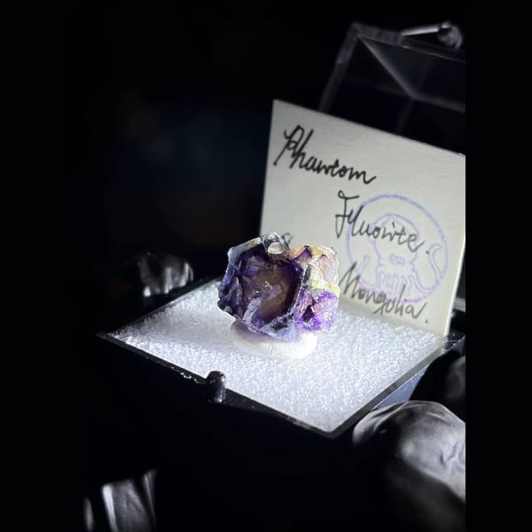 Nested square phantom fluorite from Yindu — detail view