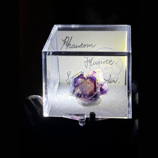 Nested square phantom fluorite from Yindu — detail view