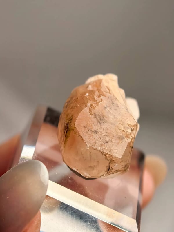 Honey Included Calcite Crystal — Daye, Hubei — individual mineral specimen view 2