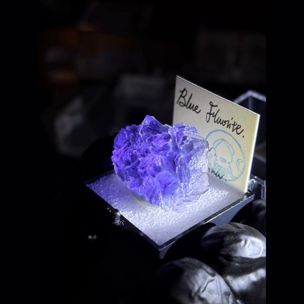 Blue-violet fluorite from Yunnan — detail view
