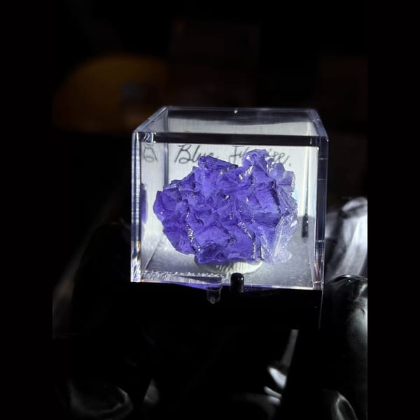 Blue-violet fluorite from Yunnan — detail view