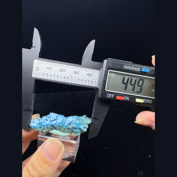 Long ridged blue allophane from Qinglong — alternate view