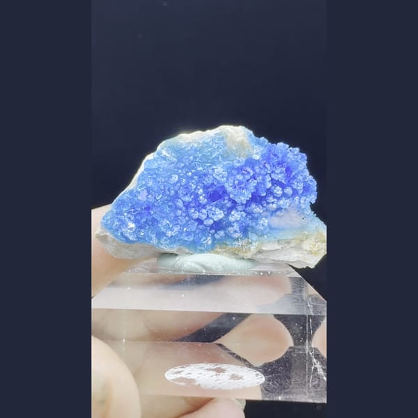 Electric blue allophane plate from Qinglong — alternate view