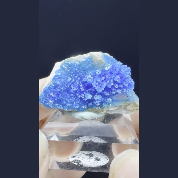 Electric blue allophane plate from Qinglong — alternate view