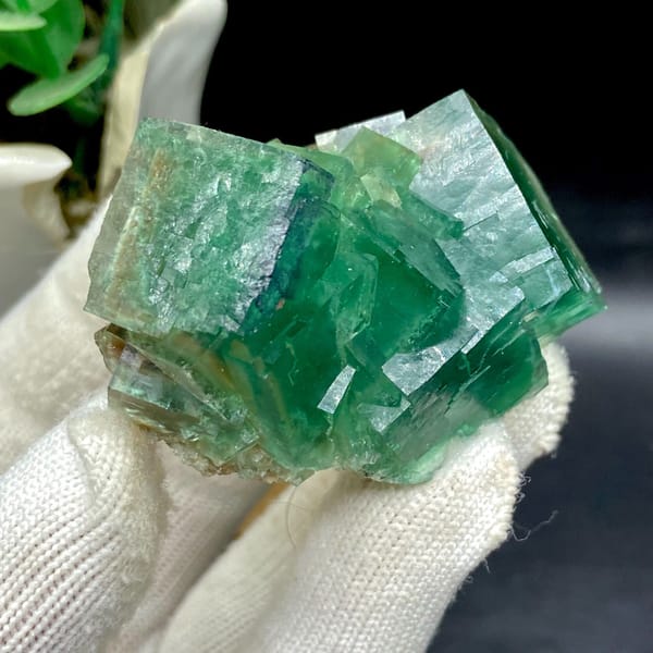 Translucent green fluorite cubes from Hebei — alternate view