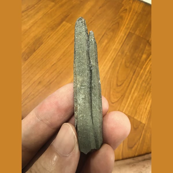 Green-skinned quartz crystal — complete view