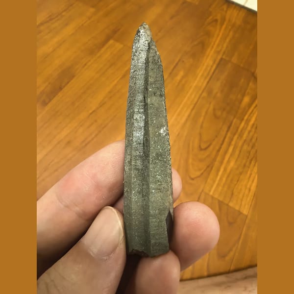 Green-skinned quartz crystal — alternate view