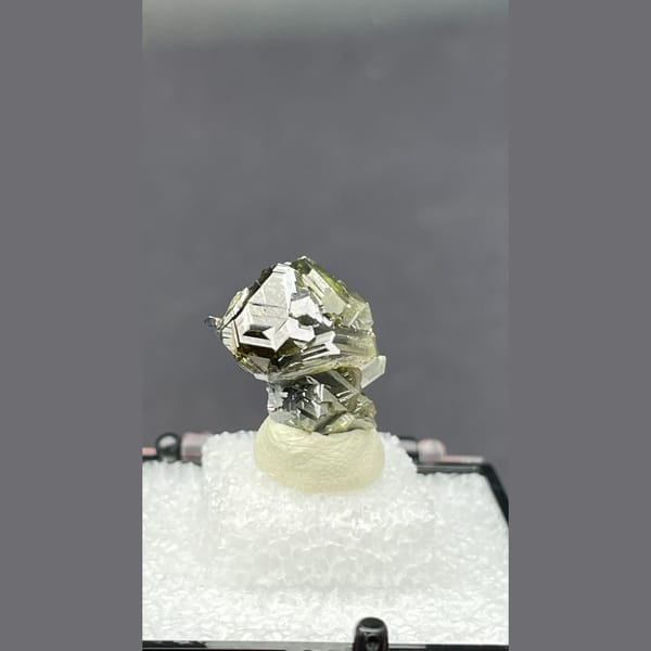 Small bright metallic sphalerite cluster from Bulgaria — complete view