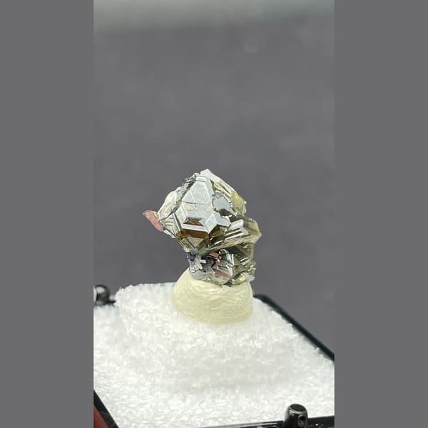 Small bright metallic sphalerite cluster from Bulgaria — alternate view