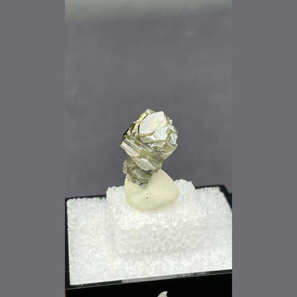 Small bright metallic sphalerite cluster from Bulgaria — detail view