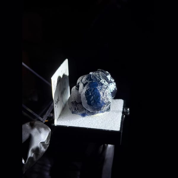 Deep blue blueberry fluorite from Inner Mongolia — detail view