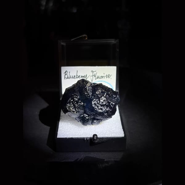 Deep blue blueberry fluorite from Inner Mongolia — detail view