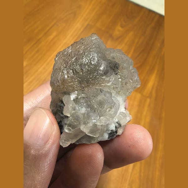 Fluorite on candle quartz — alternate view