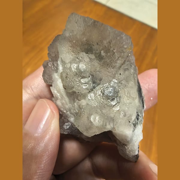 Fluorite on candle quartz — detail view