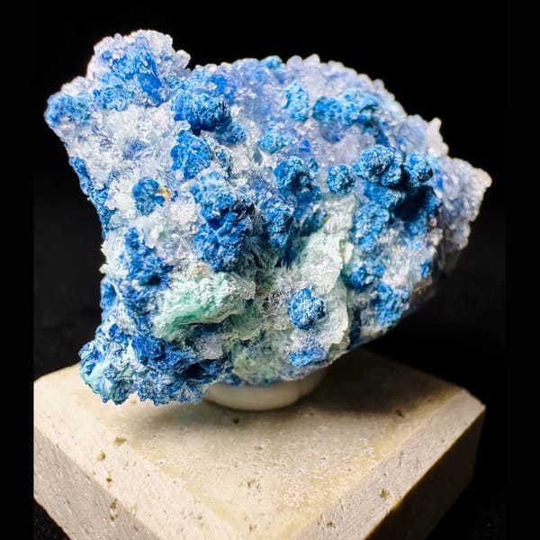 Blue Shattuckite on Matrix Namibia 5.0 cm — alternate view