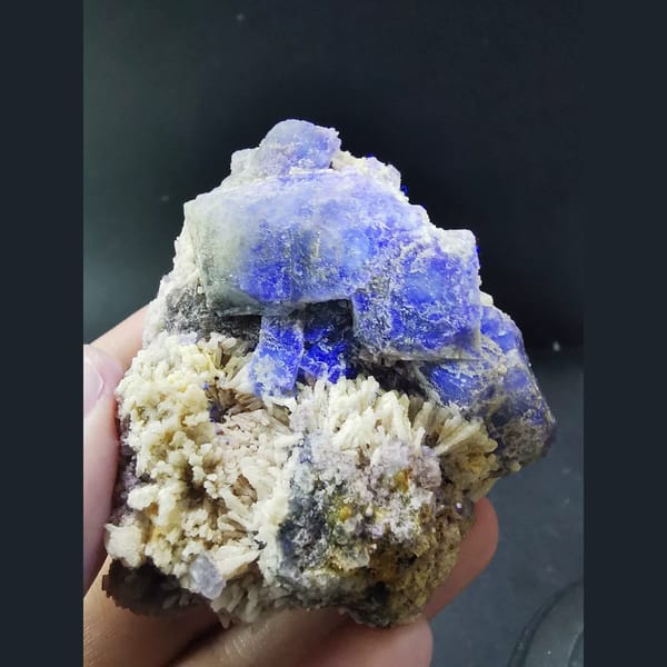 Green fluorite cluster — detail view