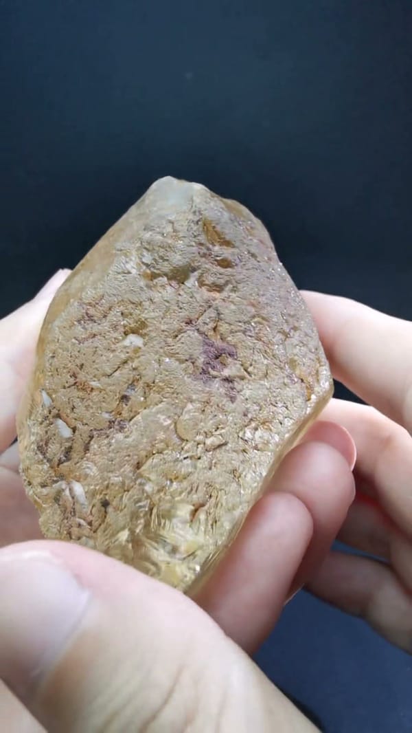 Complete reverse matrix view of the same included quartz specimen
