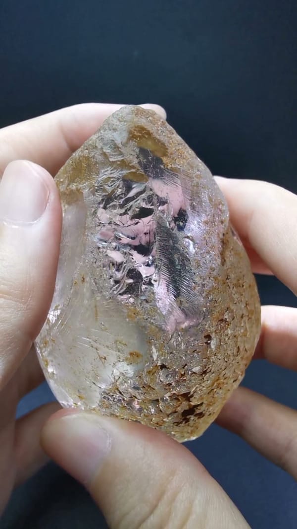 Complete opposite angle of the exact polished included quartz piece