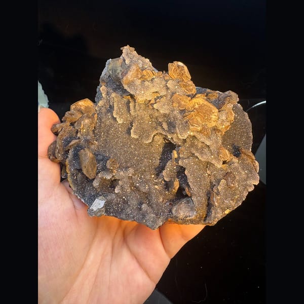 Grey sugary calcite pseudomorph cluster from Longyan — alternate view