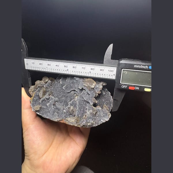Grey sugary calcite pseudomorph cluster from Longyan — alternate view