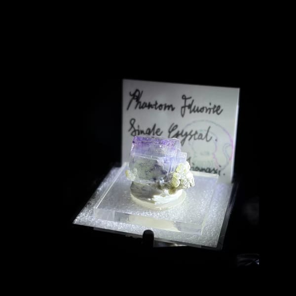 Purple phantom fluorite crystal from Piaotang — alternate view
