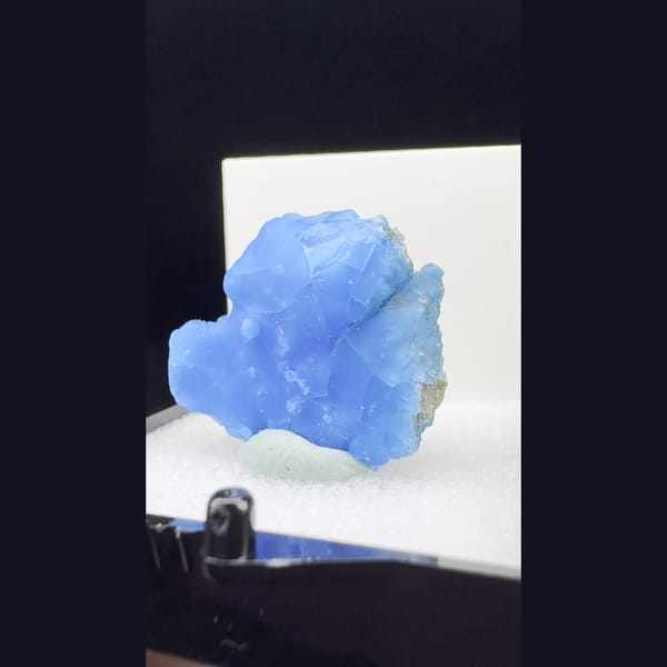 Vivid blue allophane thumbnail from Qinglong — complete view