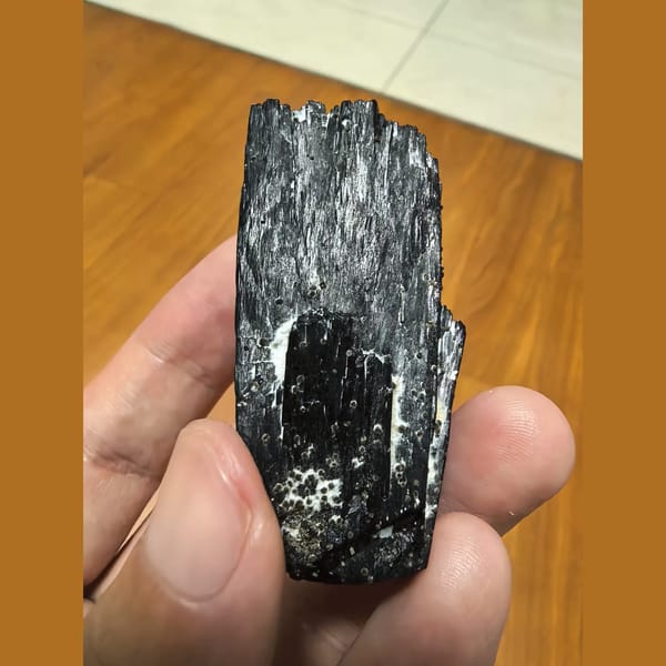 Lustrous ilvaite with green quartz — alternate view