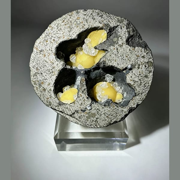 Yellow Calcite in Basalt Vesicles Vietnam 7.0 cm — alternate view