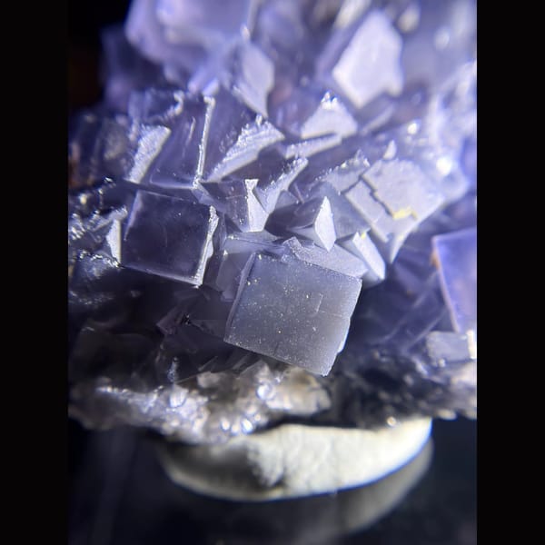 Black porcelain blue fluorite from Weishan — alternate view